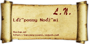 Lápossy Noémi névjegykártya
